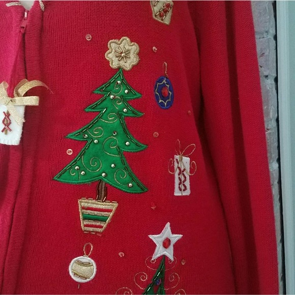 Rare vintage 1980s ugly Christmas sweater cardigan - Picture 6 of 8